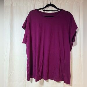 AnyBody Rich Purple Short Sleeve Tee